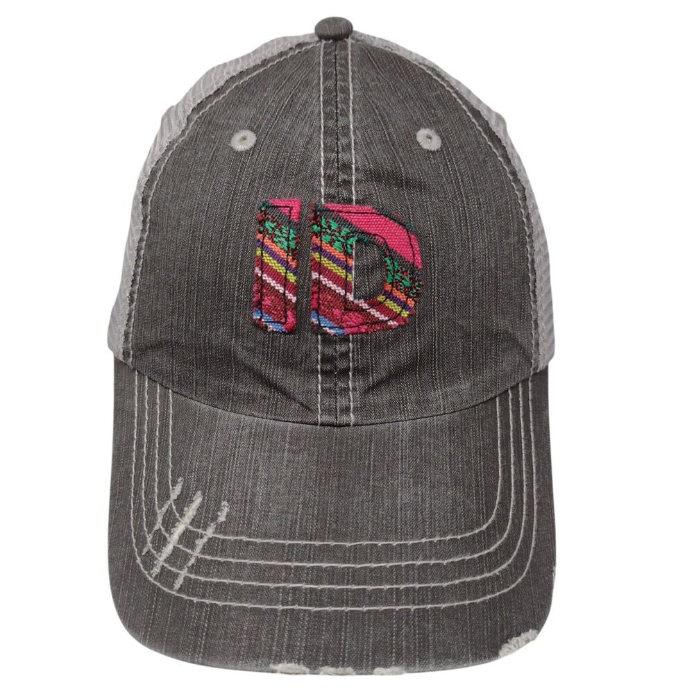ID Patch Strapback Mesh Back Trucker Hat Gray OSFA Adjustable Idaho HG